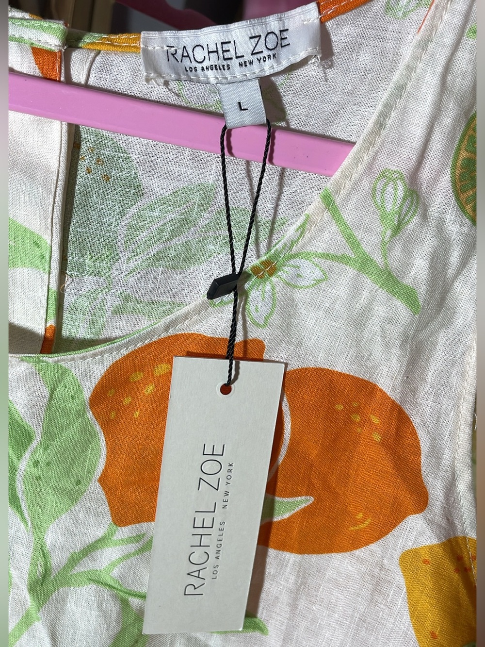 Rachel Zoe White Tank & Skirt Set with Orange Citrus Print - Picture 7 of 8